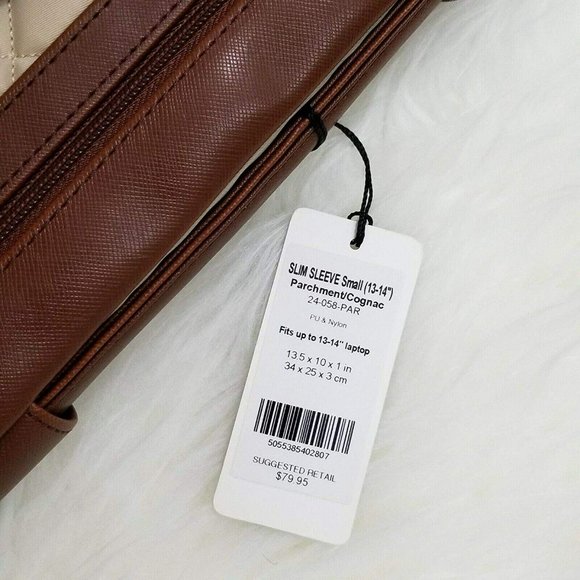 Knomo of London Women's Bayswater Slim 13" -14'' Laptop/Tablet Sleeve Parchment. - Picture 8 of 8